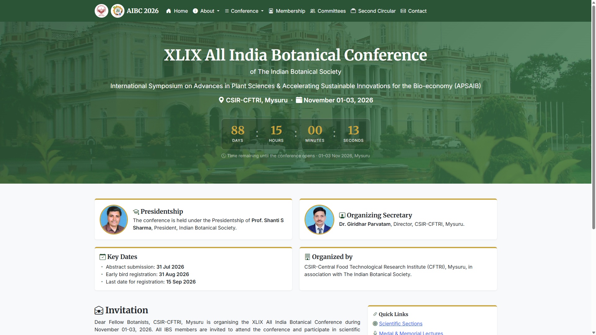 XLIX All India Botanical Conference of The Indian Botanical Society