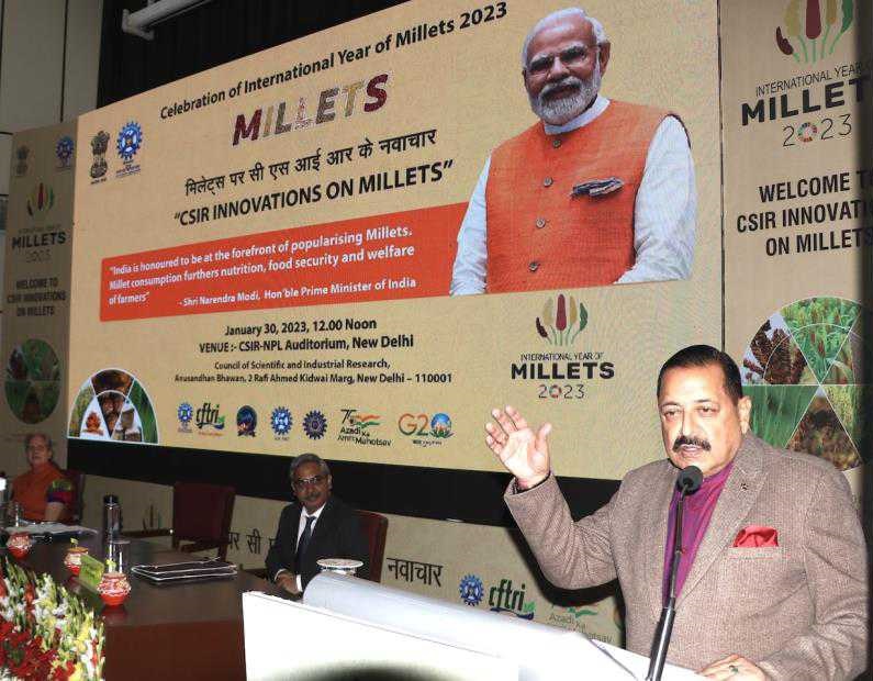 Dr. Jitendra Singh speaking at the CSIR Innovations on Millets event, New Delhi