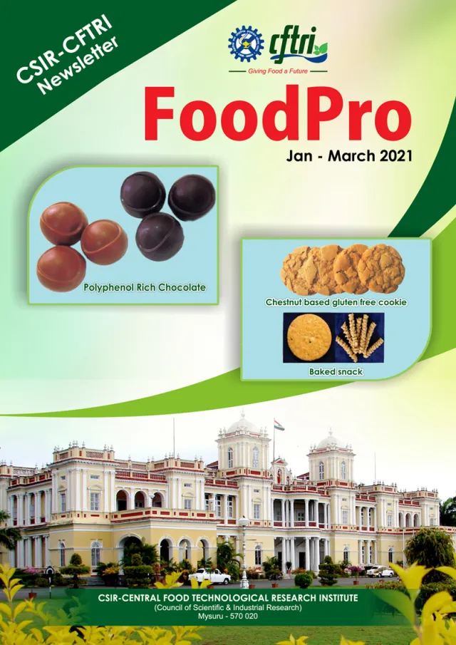 Cover of FoodPro, the CSIR-CFTRI newsletter, January-March 2021